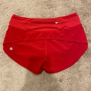 Lululemon red Speed Up Low-Rise Shorts inseam: 2.5” size: 2